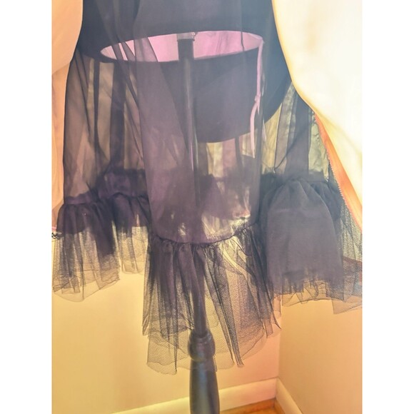 JESSICA McClintock Gunne Sax 90s Black Lace Tulle Drop Waist Strapless Dress 7/8 - Picture 10 of 10